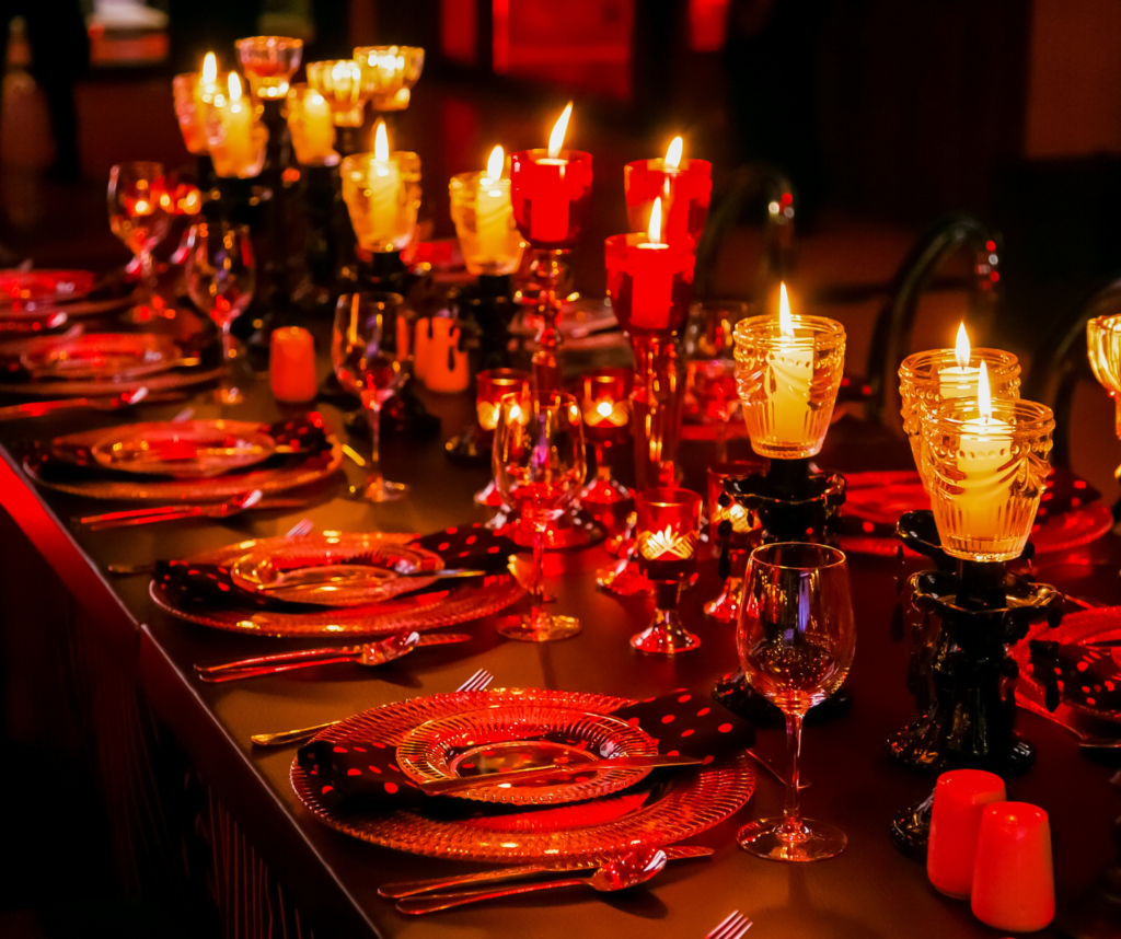 Holiday party in a hangar